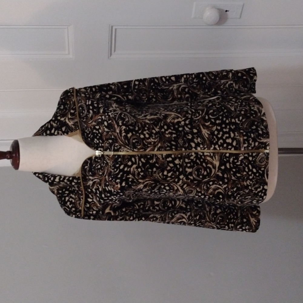 Karen Scott patterned zip up